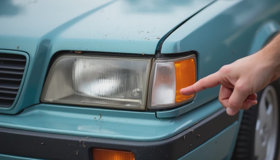 Used car with mismatched paint and an uneven hood gap.webp