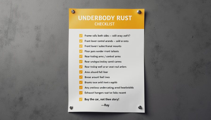 Printable used car underbody rust inspection checklist by CarLotTruth.webp