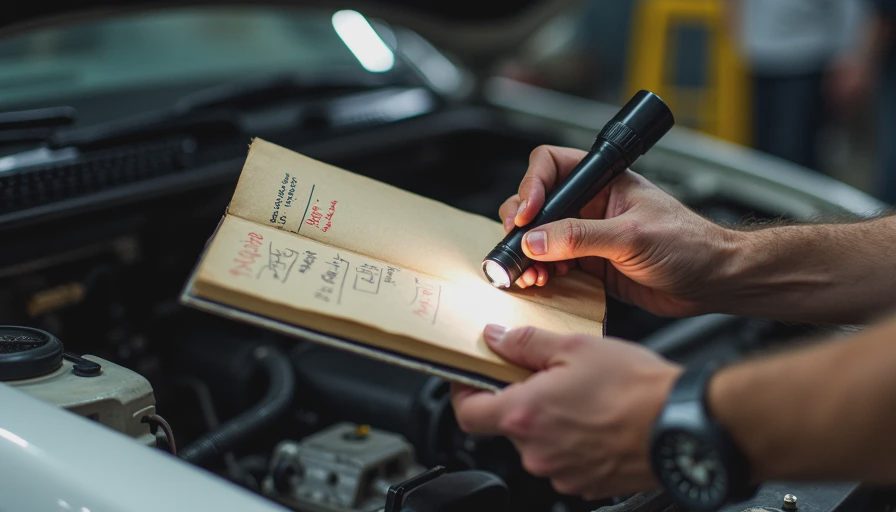 Ray Montero inspecting a used car engine to check for psychological trust and mechanical failure.webp